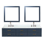 Castor 84 in W x 22 in D Blue Double Bath Vanity