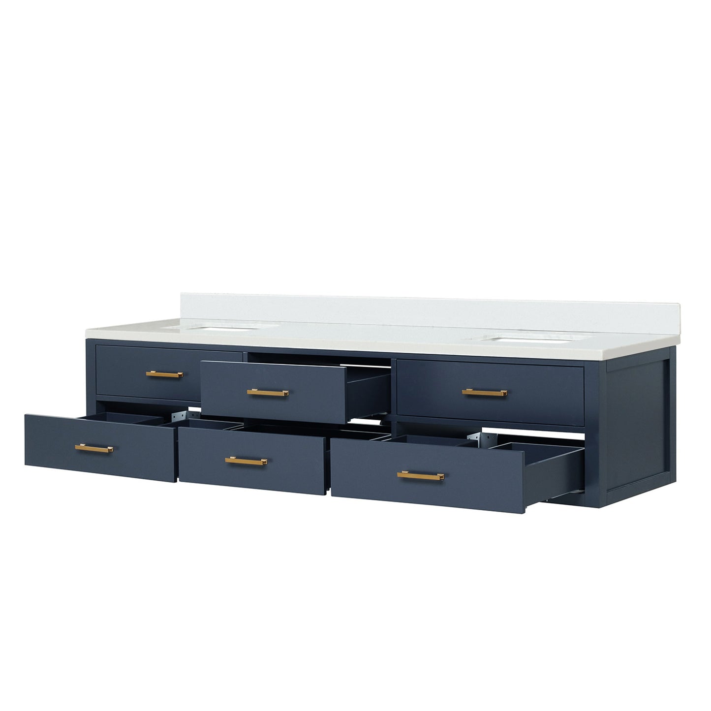 Castor 84 in W x 22 in D Blue Double Bath Vanity