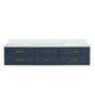 Castor 84 in W x 22 in D Blue Double Bath Vanity