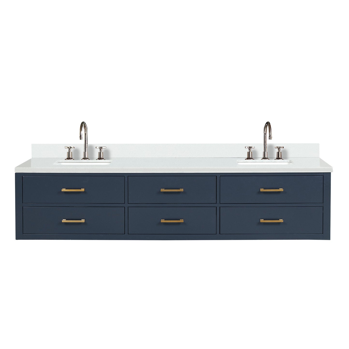 Castor 84 in W x 22 in D Blue Double Bath Vanity