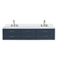 Castor 84 in W x 22 in D Blue Double Bath Vanity
