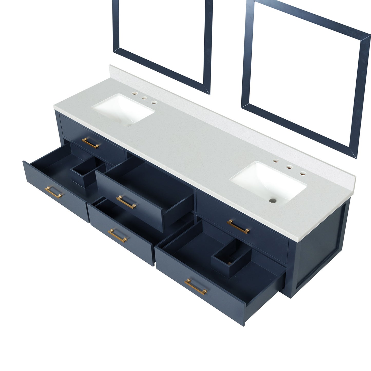Castor 84 in W x 22 in D Blue Double Bath Vanity