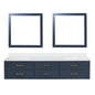 Castor 84 in W x 22 in D Blue Double Bath Vanity
