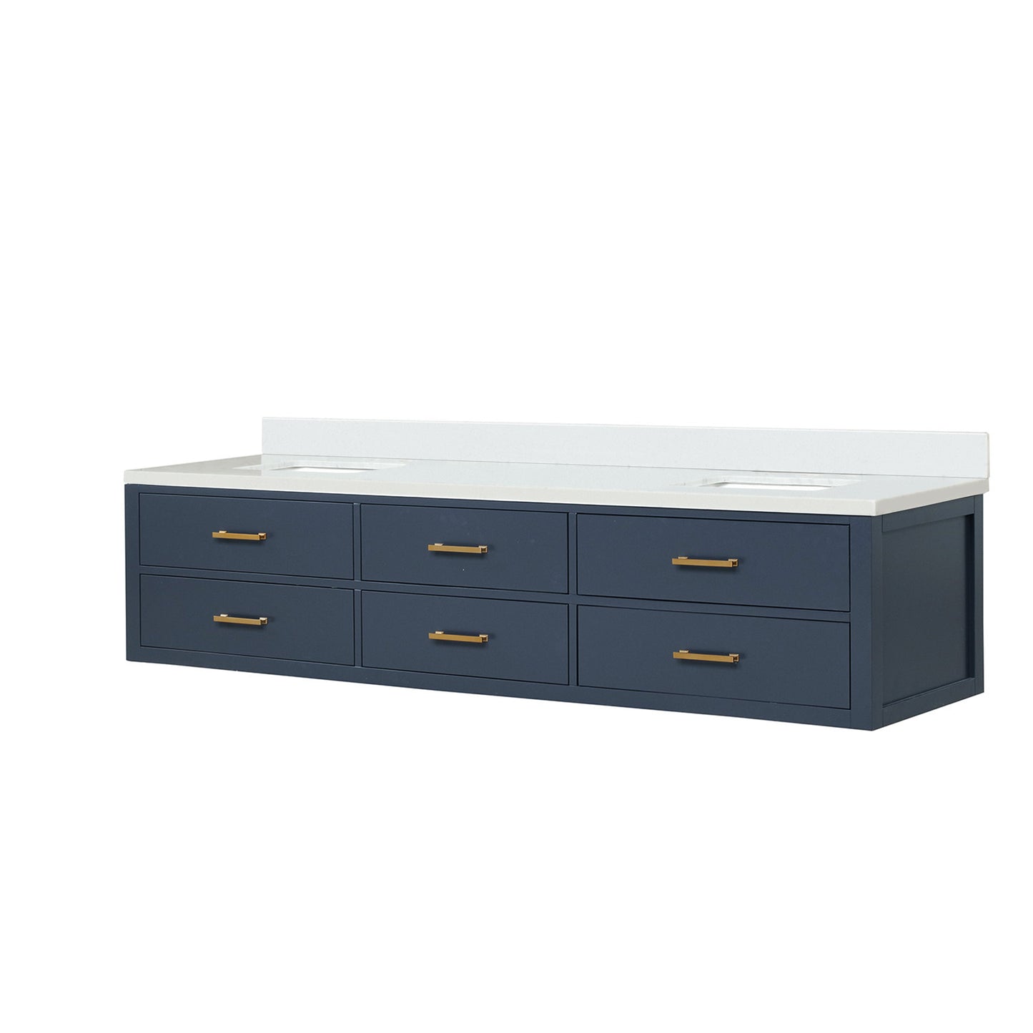 Castor 84 in W x 22 in D Blue Double Bath Vanity