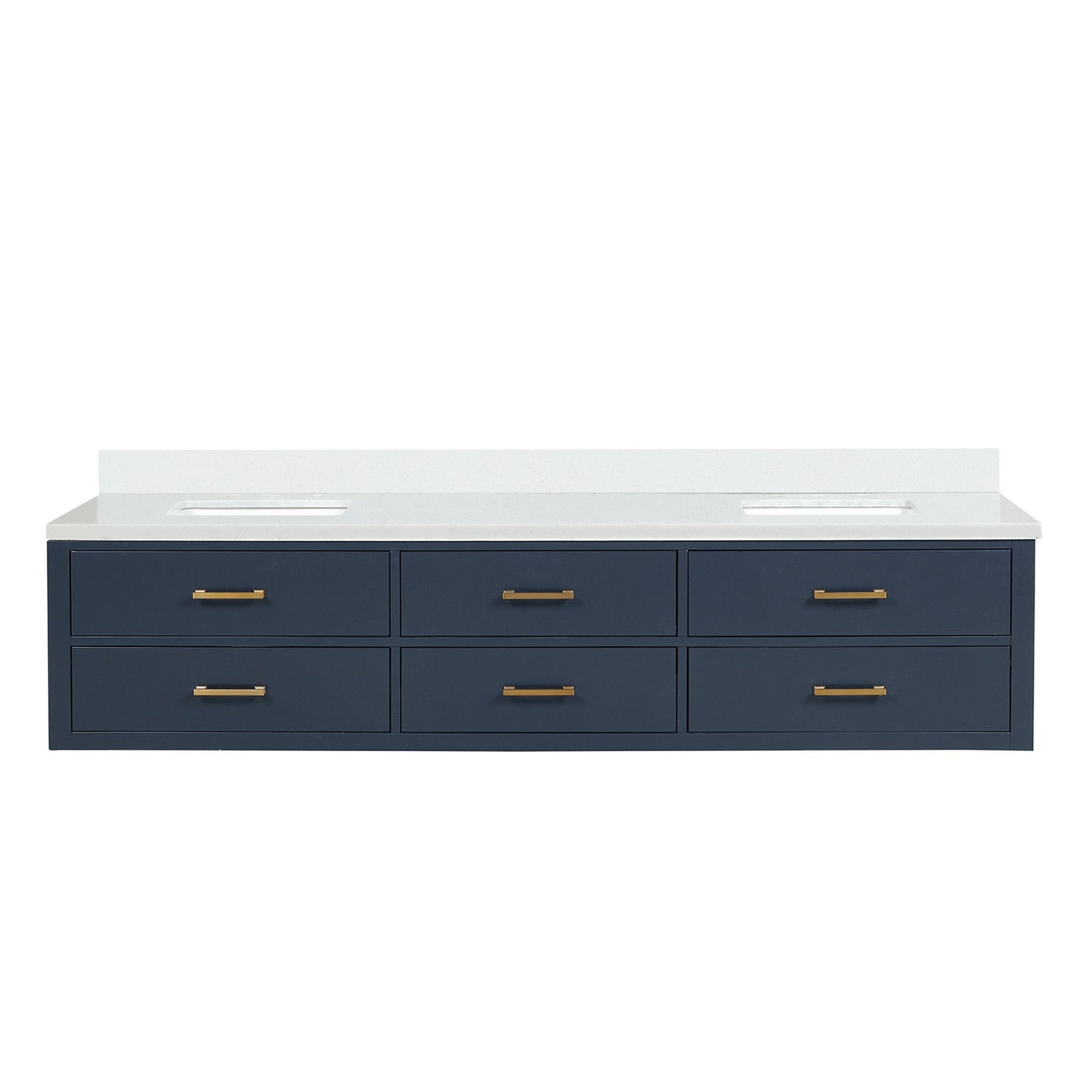 Castor 84 in W x 22 in D Blue Double Bath Vanity