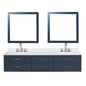 Castor 84 in W x 22 in D Blue Double Bath Vanity