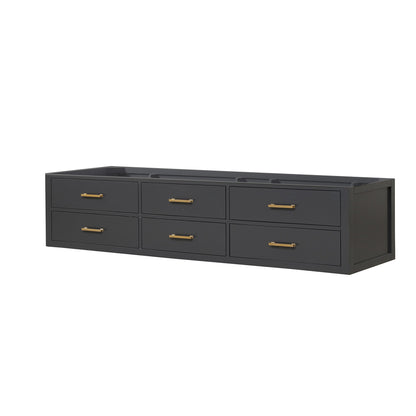 Castor 84 in W x 22 in D Black Double Bath Vanity