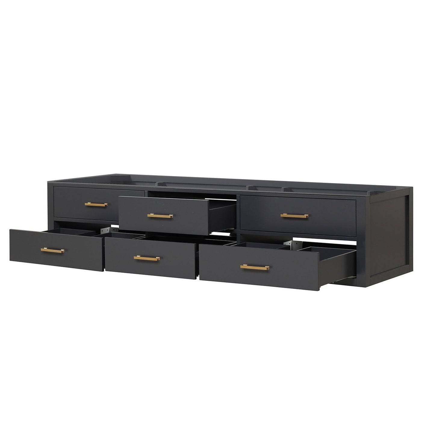 Castor 84 in W x 22 in D Black Double Bath Vanity