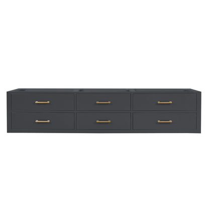 Castor 84 in W x 22 in D Black Double Bath Vanity