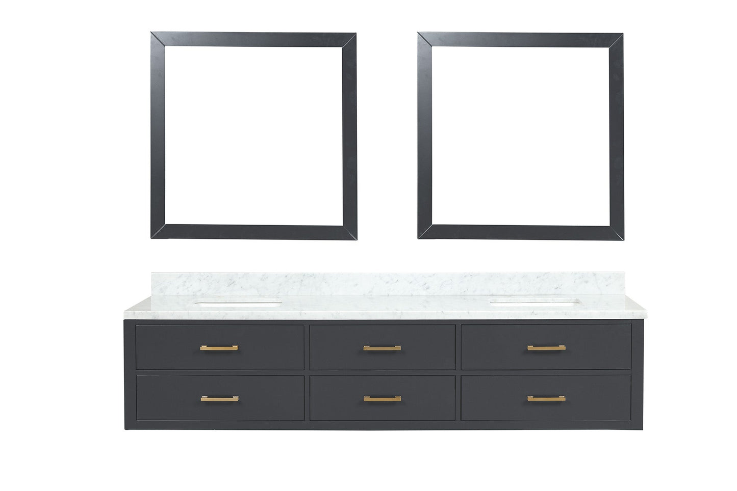 Castor 84 in W x 22 in D Black Double Bath Vanity