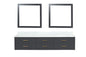 Castor 84 in W x 22 in D Black Double Bath Vanity