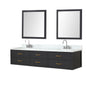 Castor 84 in W x 22 in D Black Double Bath Vanity