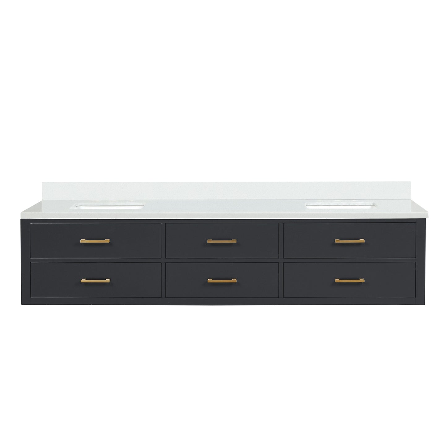 Castor 84 in W x 22 in D Black Double Bath Vanity