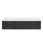 Castor 84 in W x 22 in D Black Double Bath Vanity