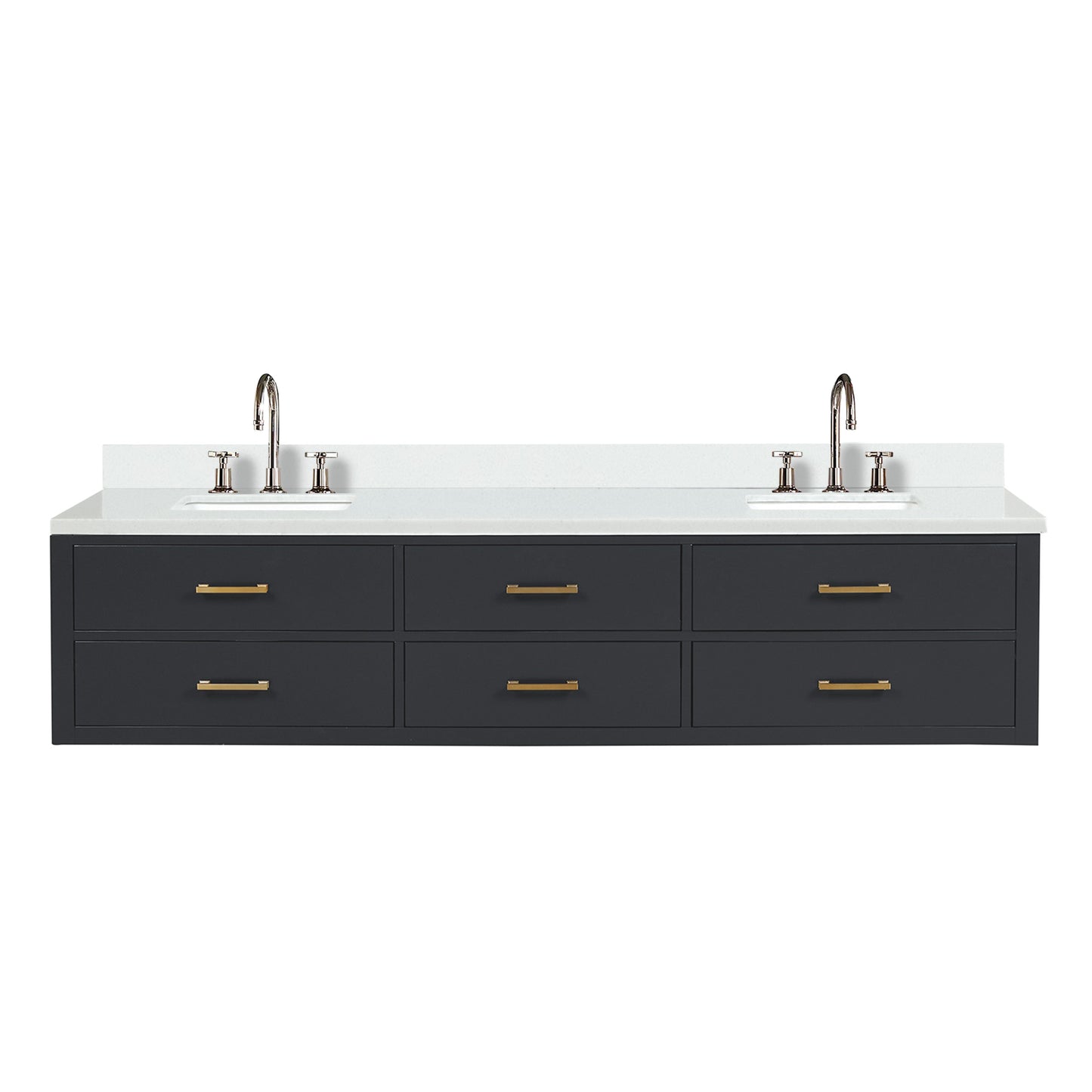 Castor 84 in W x 22 in D Black Double Bath Vanity