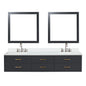 Castor 84 in W x 22 in D Black Double Bath Vanity