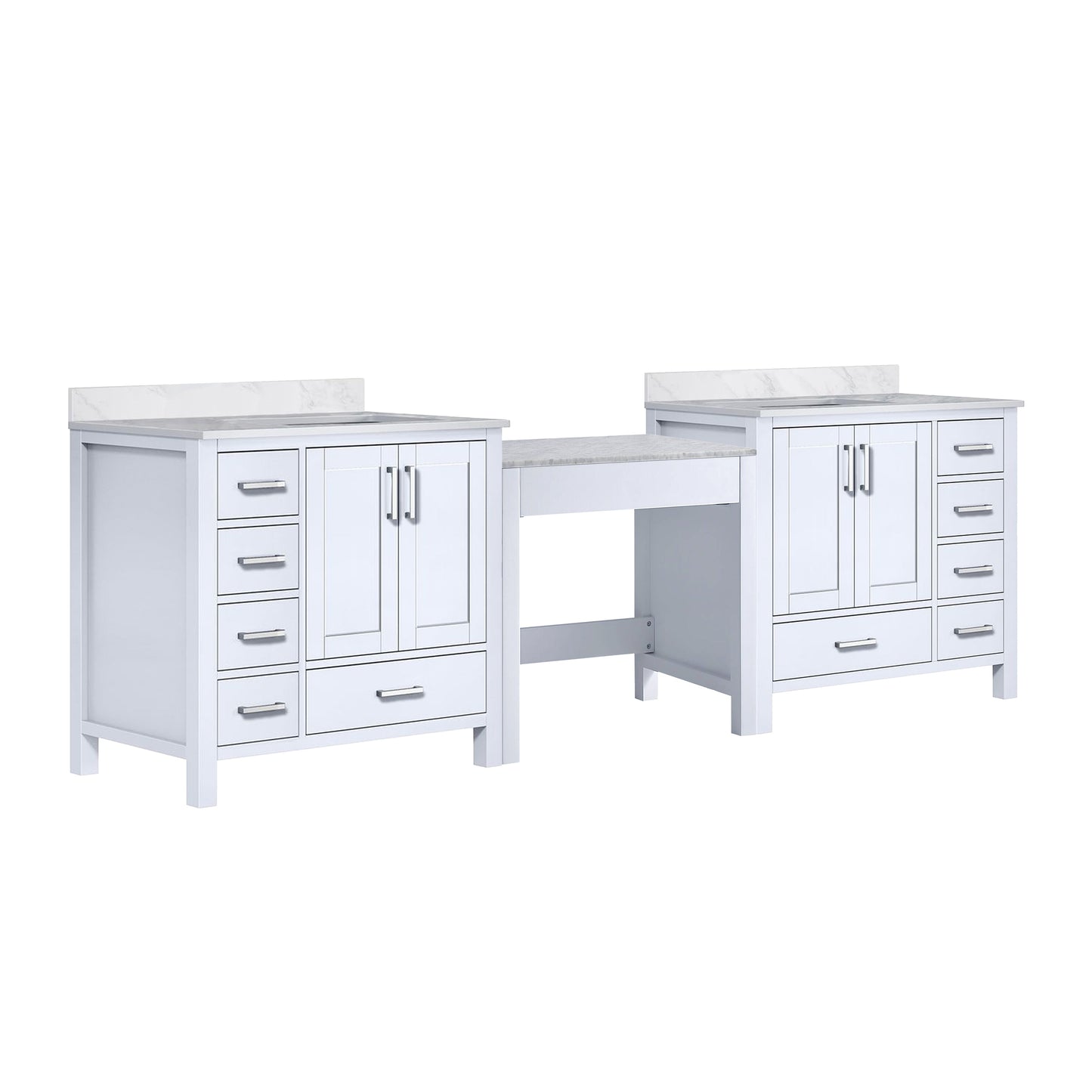 Coraline 102 in W x 22 in D White Double Bath Vanity