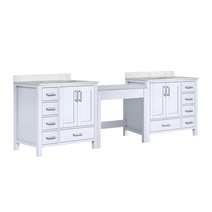 Coraline 102 in W x 22 in D White Double Bath Vanity