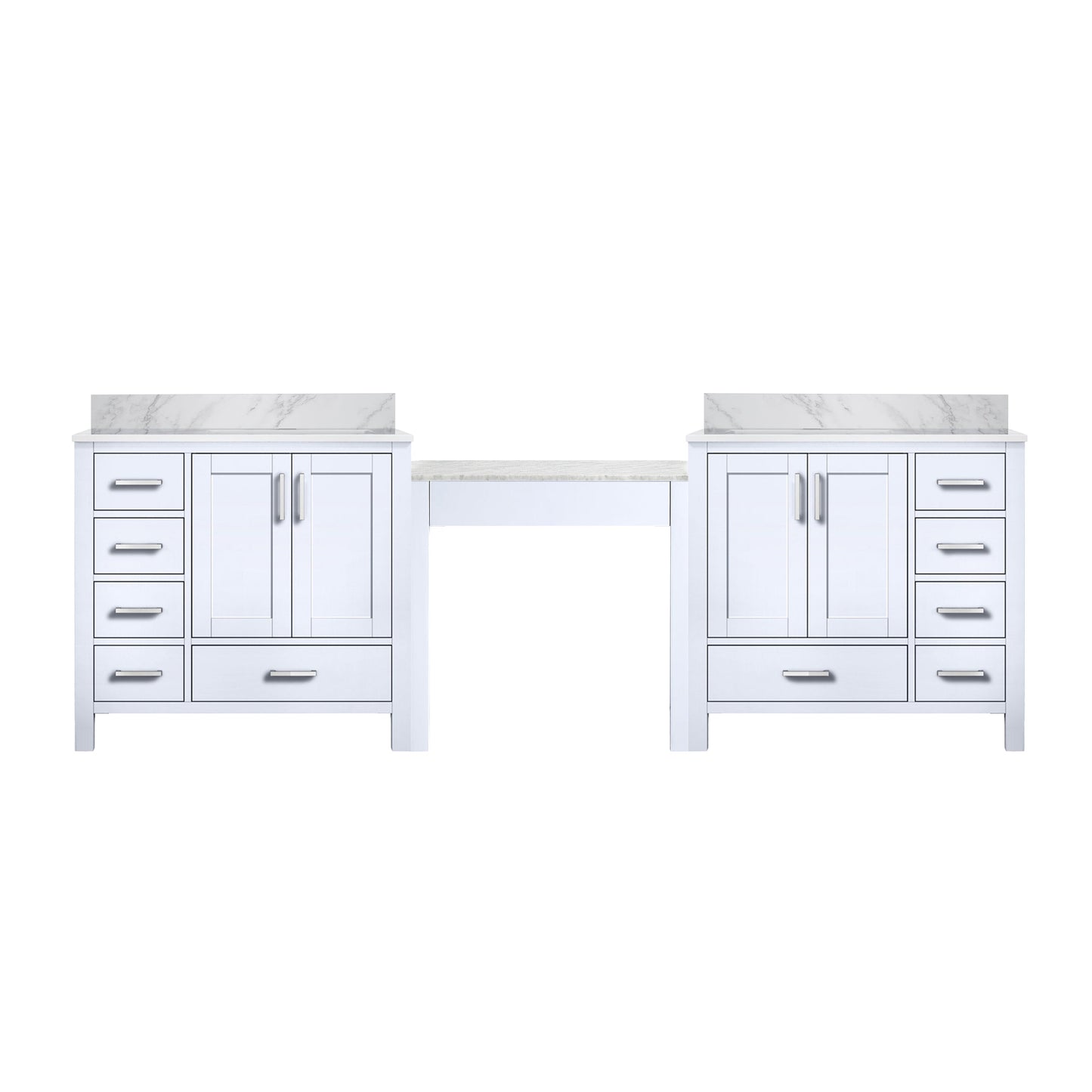 Coraline 102 in W x 22 in D White Double Bath Vanity