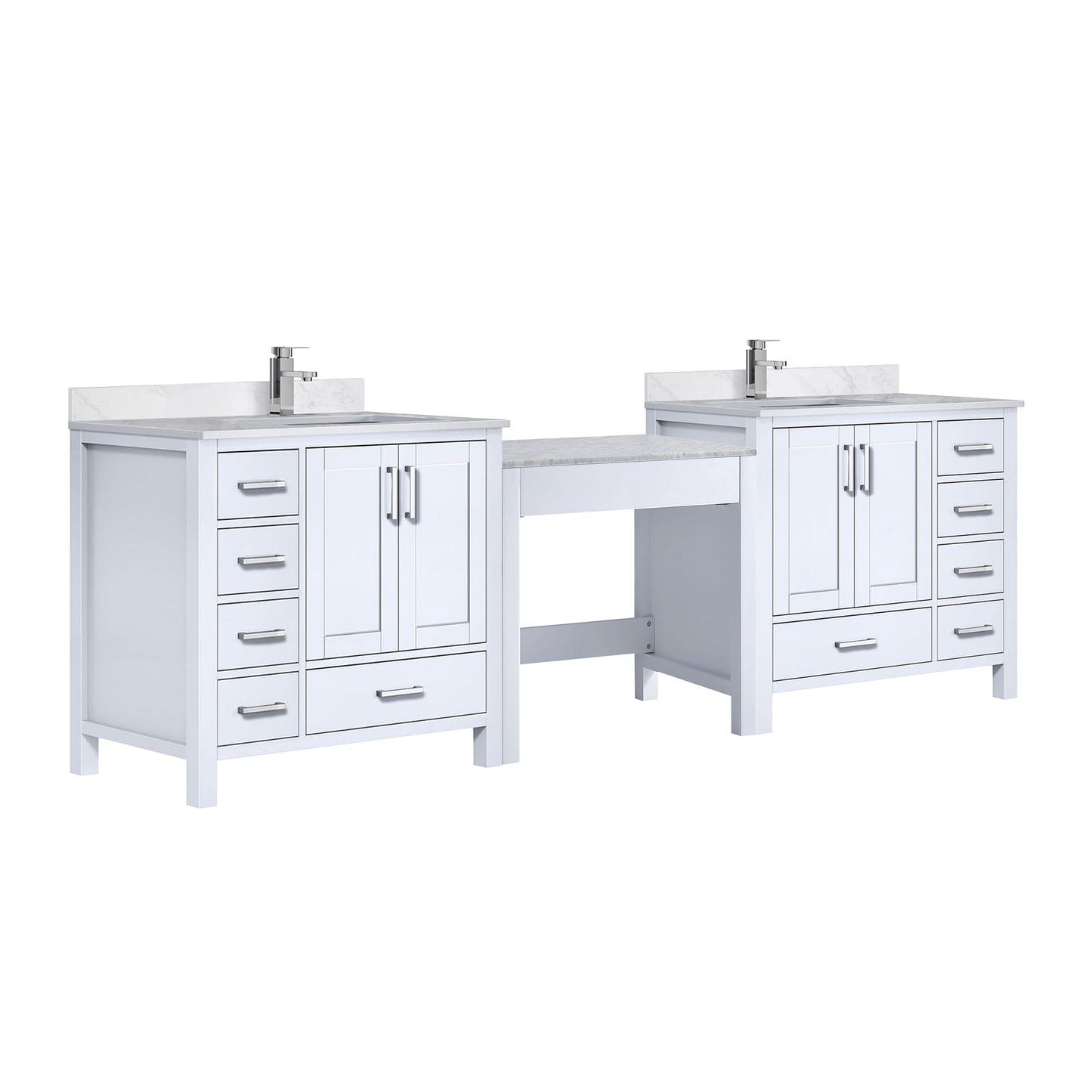 Coraline 102 in W x 22 in D White Double Bath Vanity
