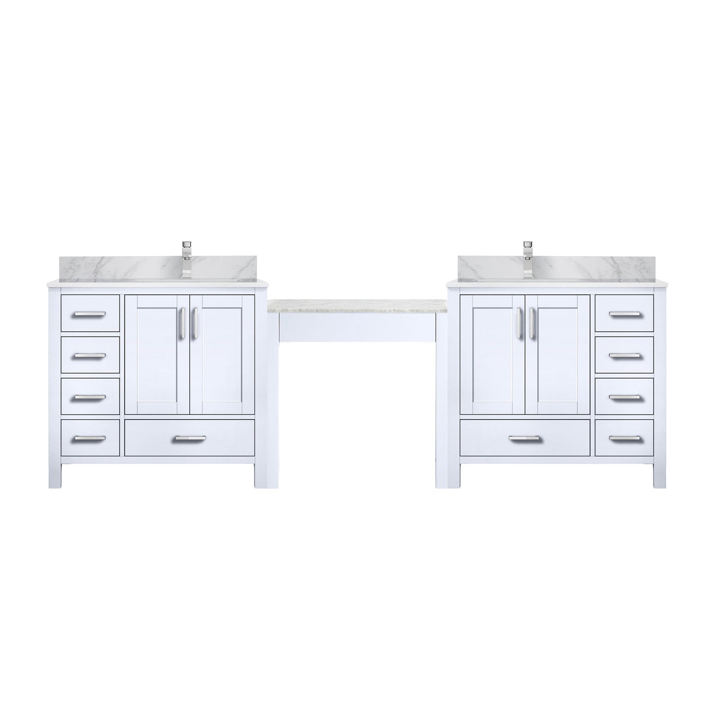Coraline 102 in W x 22 in D White Double Bath Vanity