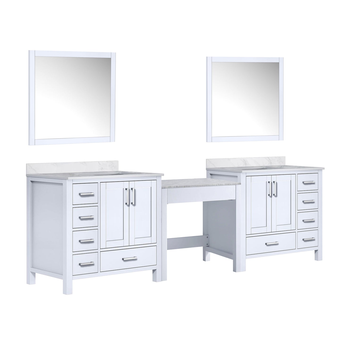 Coraline 102 in W x 22 in D White Double Bath Vanity