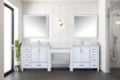 Coraline 102 in W x 22 in D White Double Bath Vanity