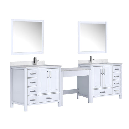 Coraline 102 in W x 22 in D White Double Bath Vanity
