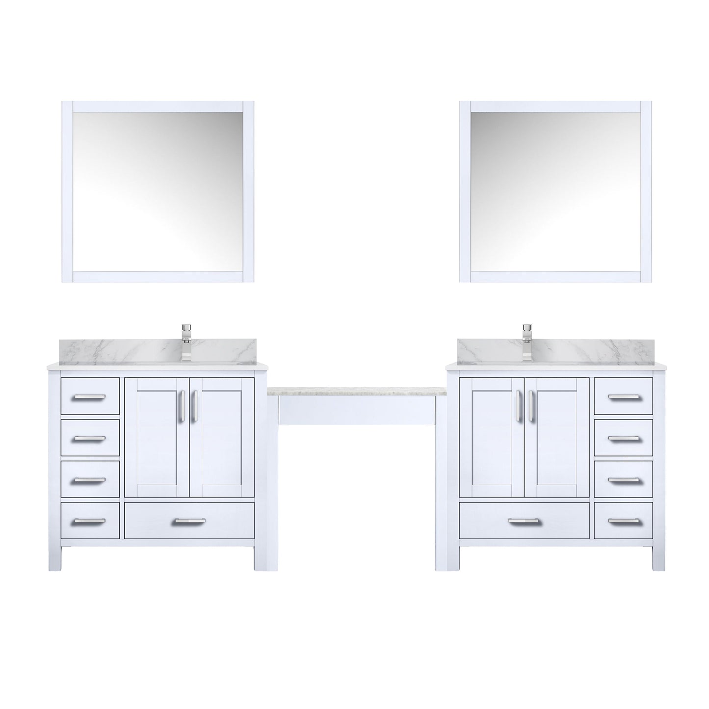 Coraline 102 in W x 22 in D White Double Bath Vanity