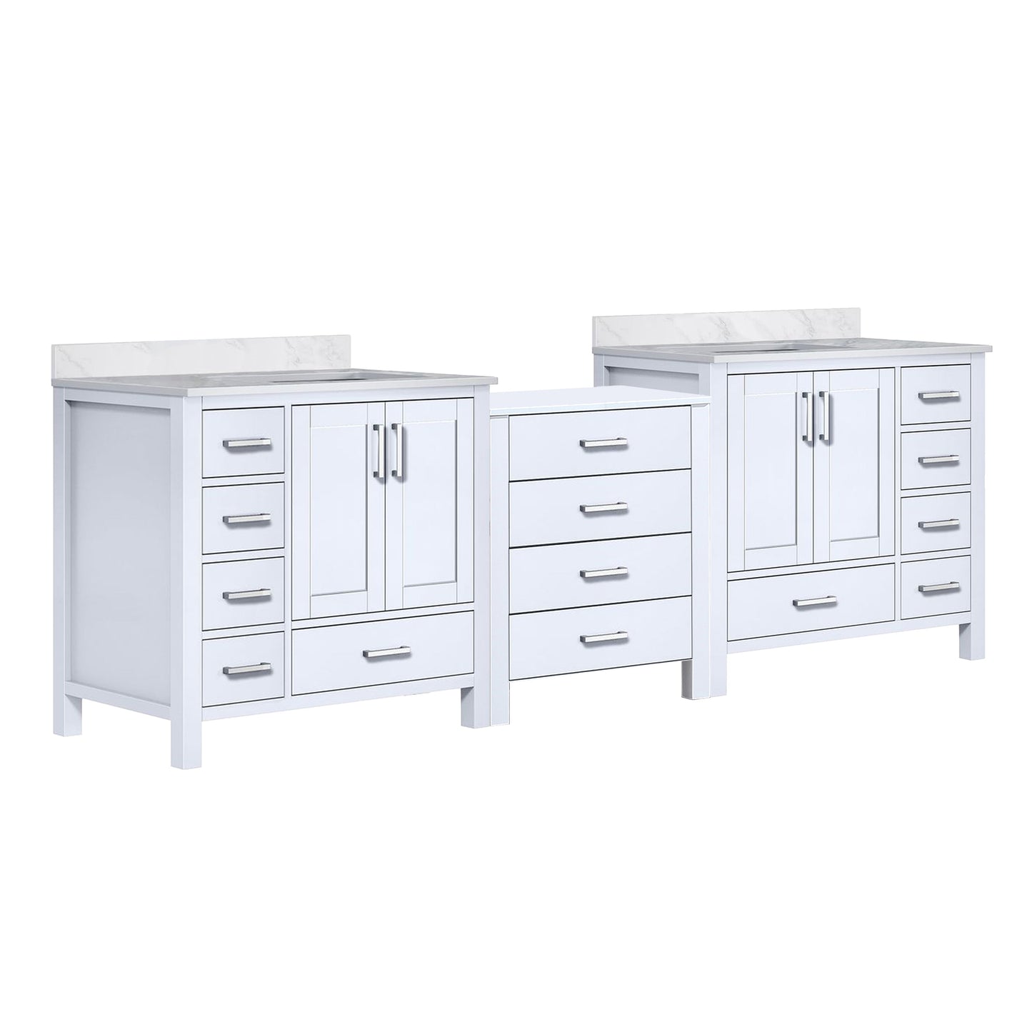 Coraline 92 in W x 22 in D White Double Bath Vanity