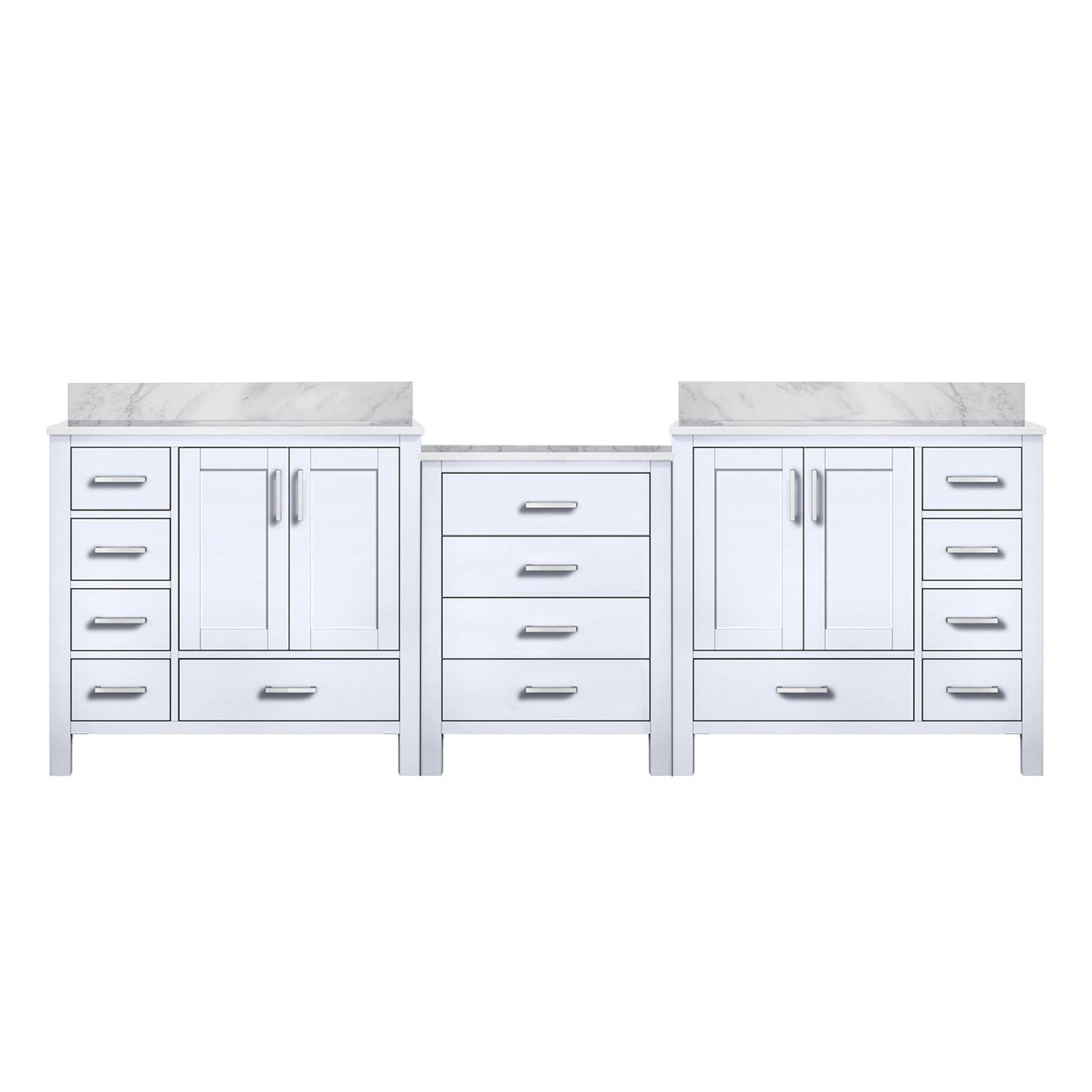 Coraline 92 in W x 22 in D White Double Bath Vanity