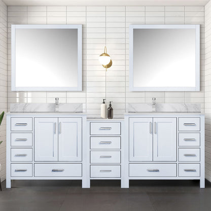 Coraline 92 in W x 22 in D White Double Bath Vanity