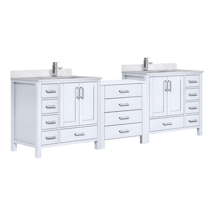 Coraline 92 in W x 22 in D White Double Bath Vanity