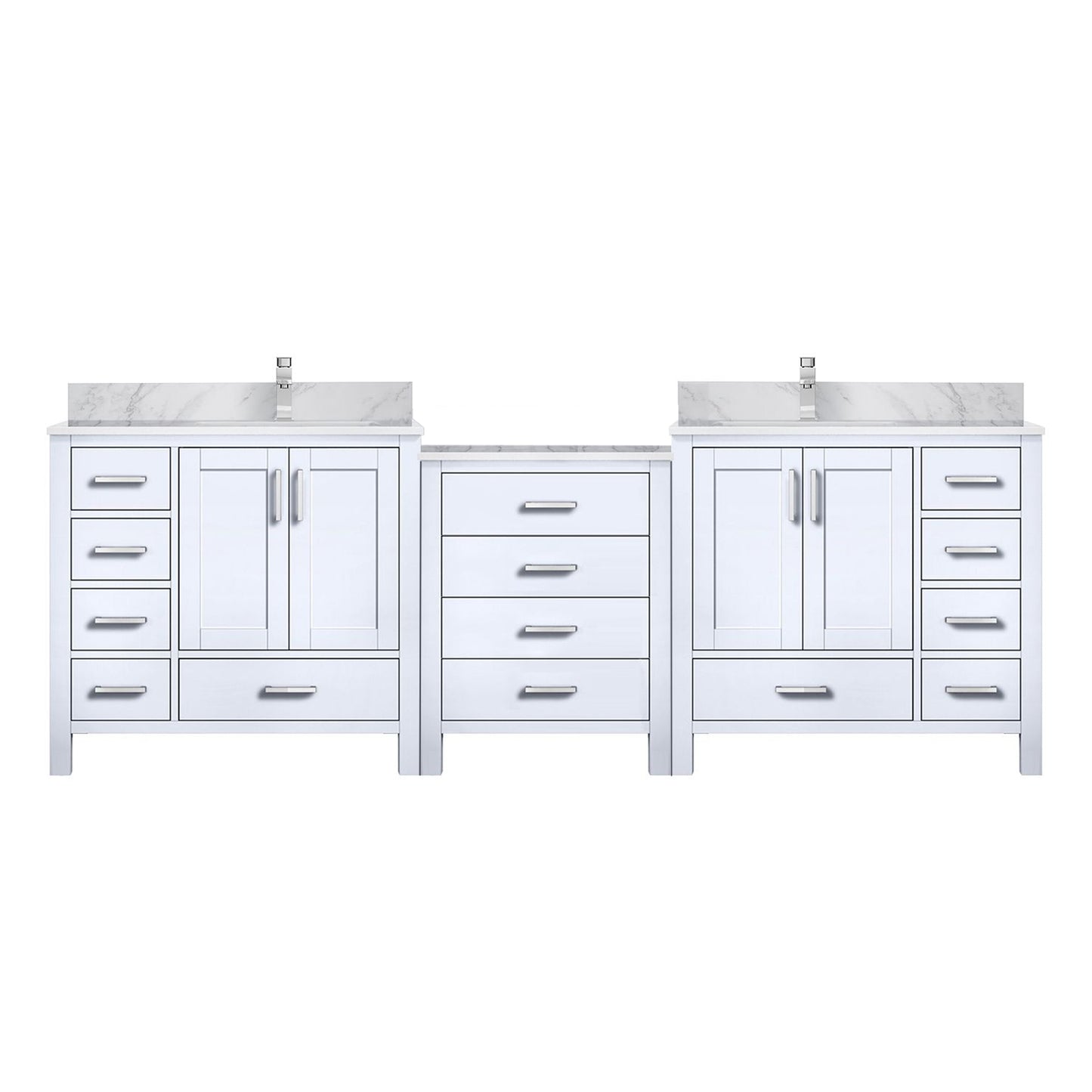 Coraline 92 in W x 22 in D White Double Bath Vanity