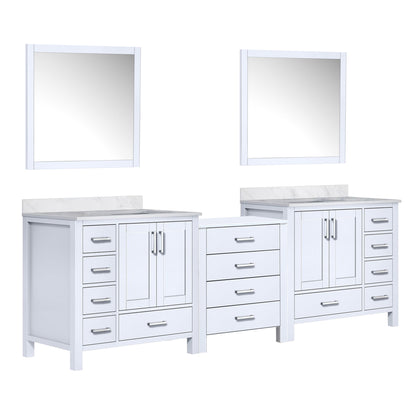 Coraline 92 in W x 22 in D White Double Bath Vanity
