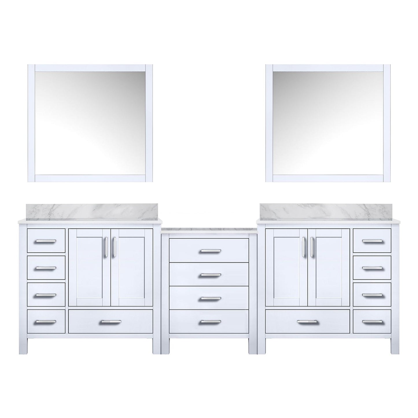 Coraline 92 in W x 22 in D White Double Bath Vanity