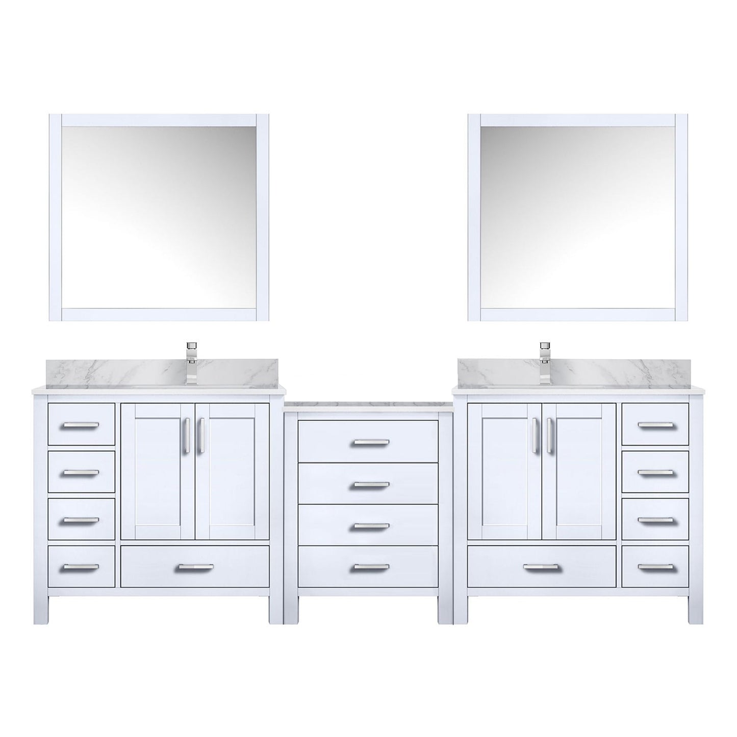 Coraline 92 in W x 22 in D White Double Bath Vanity