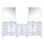 Coraline 92 in W x 22 in D White Double Bath Vanity