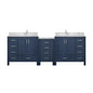 Coraline 92 in W x 22 in D Navy Blue Double Bath Vanity