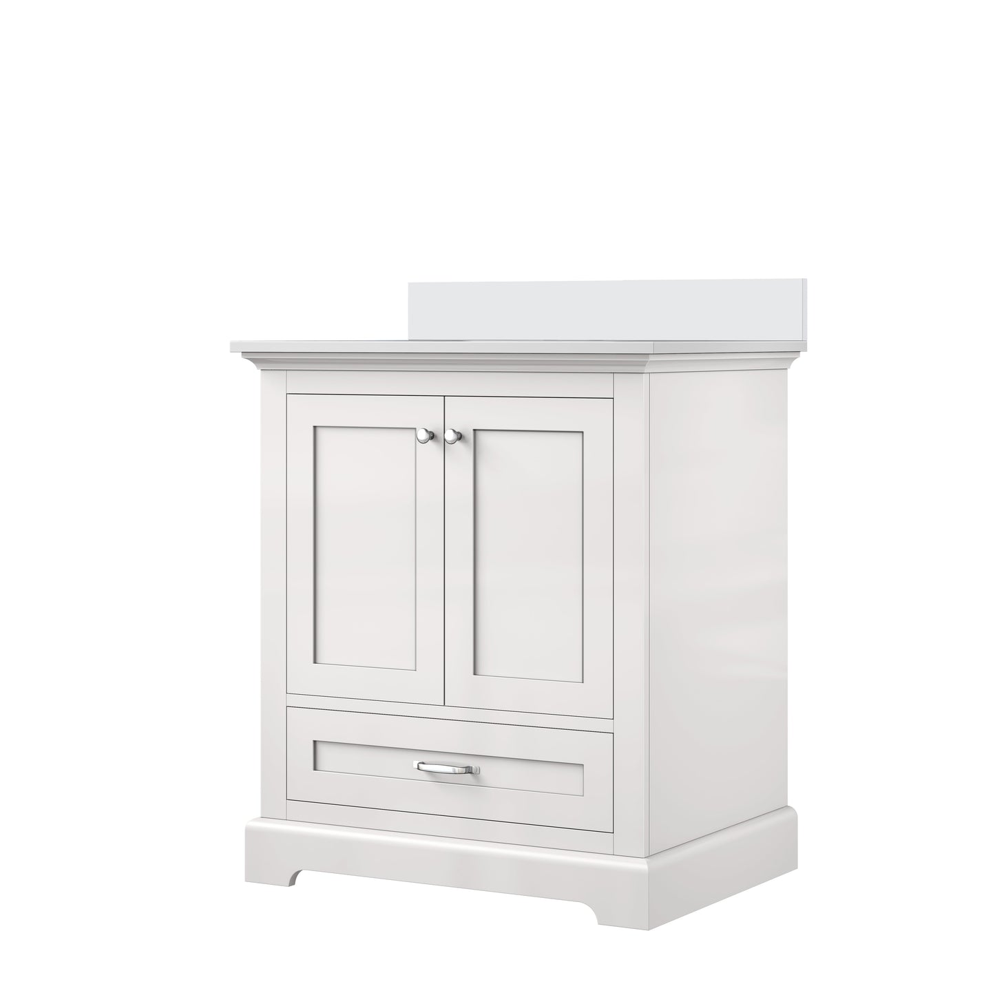 Dukes 30 in. W x 22 in. D White Single Bath Vanity and Cultured Marble Top