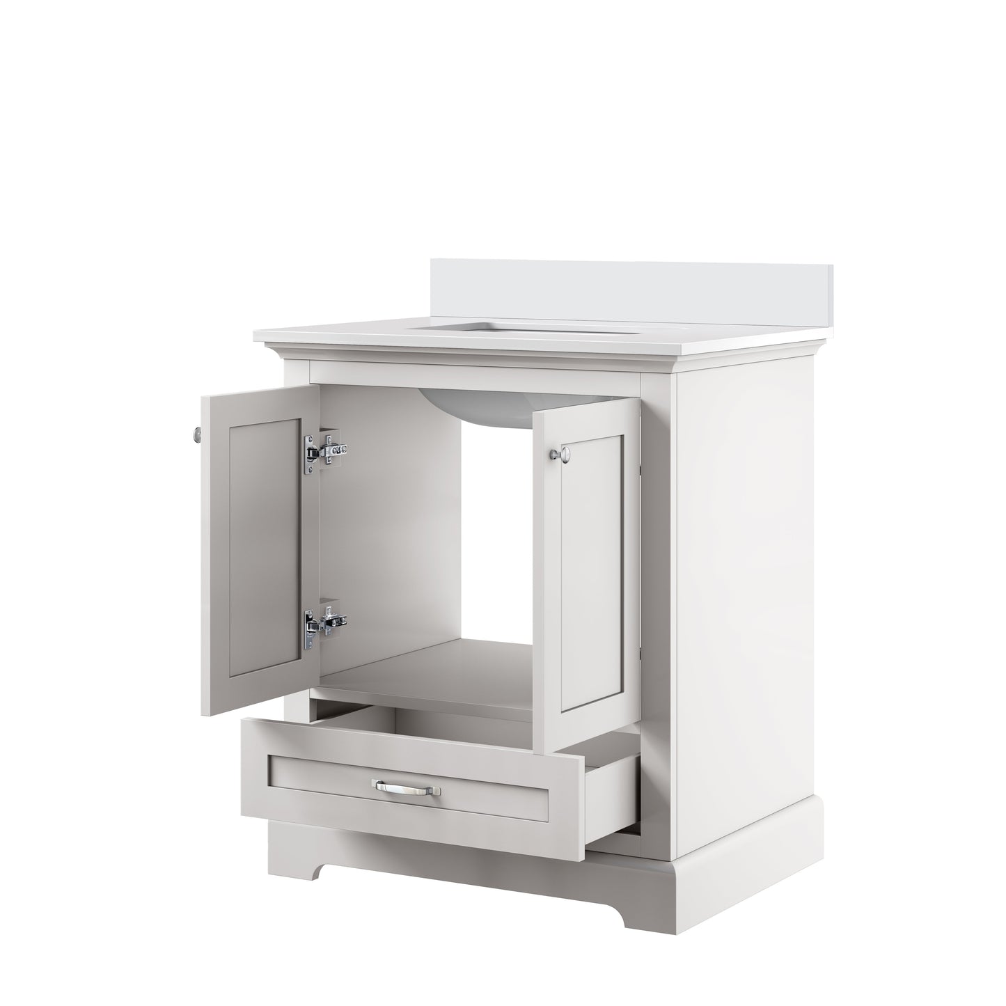 Dukes 30 in. W x 22 in. D White Single Bath Vanity and Cultured Marble Top