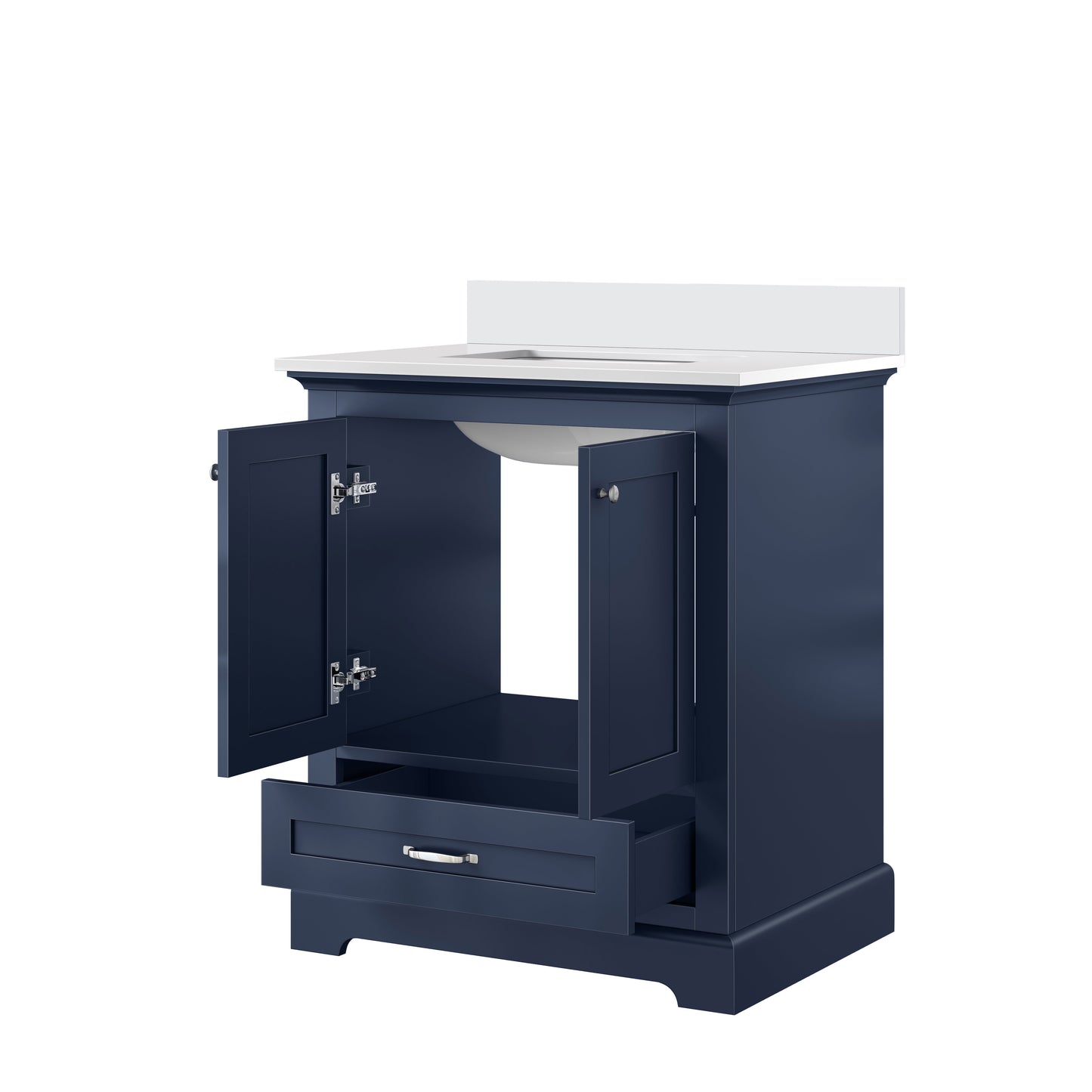 Dukes 30 in. W x 22 in. D Navy Blue Single Bath Vanity and Cultured Marble Top