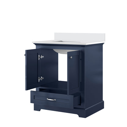 Dukes 30 in. W x 22 in. D Navy Blue Single Bath Vanity and Cultured Marble Top