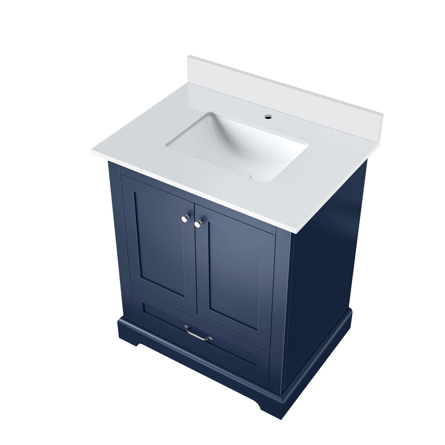 Dukes 30 in. W x 22 in. D Navy Blue Single Bath Vanity and Cultured Marble Top