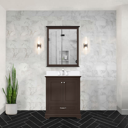 Dukes 30 in. W x 22 in. D Espresso Single Bath Vanity and Cultured Marble Top