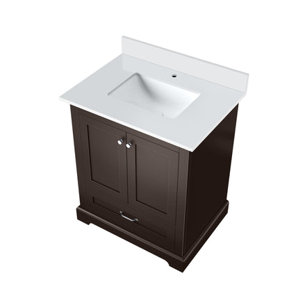 Dukes 30 in. W x 22 in. D Espresso Single Bath Vanity and Cultured Marble Top