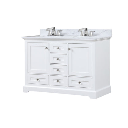 Dukes 48 in. W x 22 in. D White Double Bath Vanity