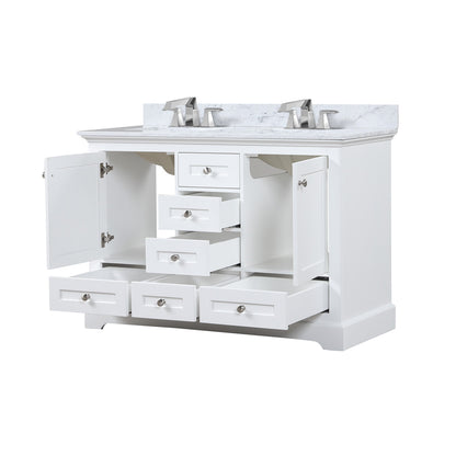 Dukes 48 in. W x 22 in. D White Double Bath Vanity