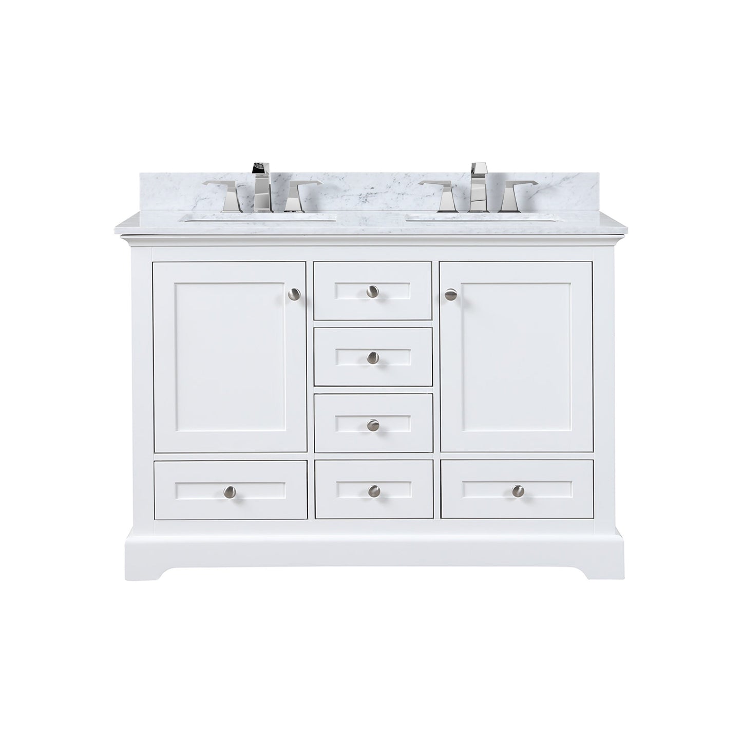 Dukes 48 in. W x 22 in. D White Double Bath Vanity