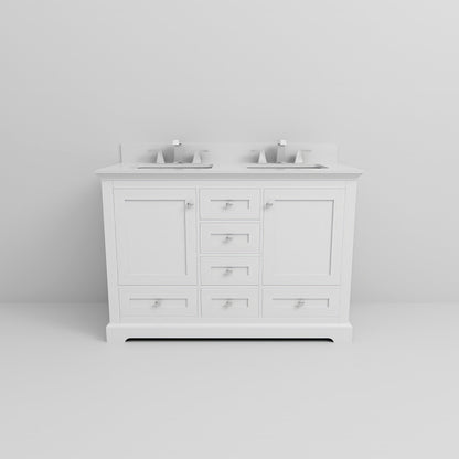 Dukes 48 in. W x 22 in. D White Double Bath Vanity